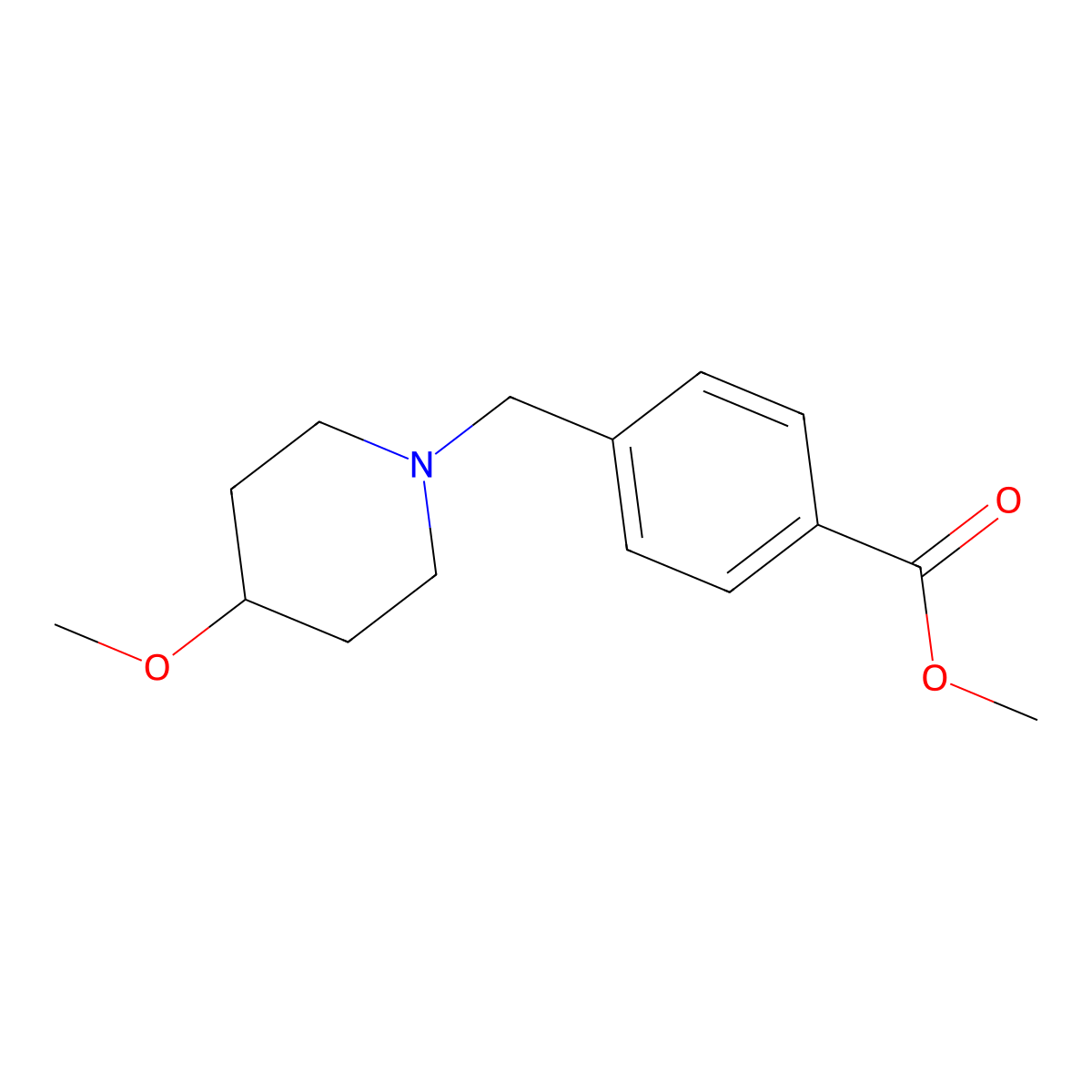Methyl 4-[(4-methoxypiperidin-1-yl)methyl]benzoate molecular structure, CAS 1096353-39-7