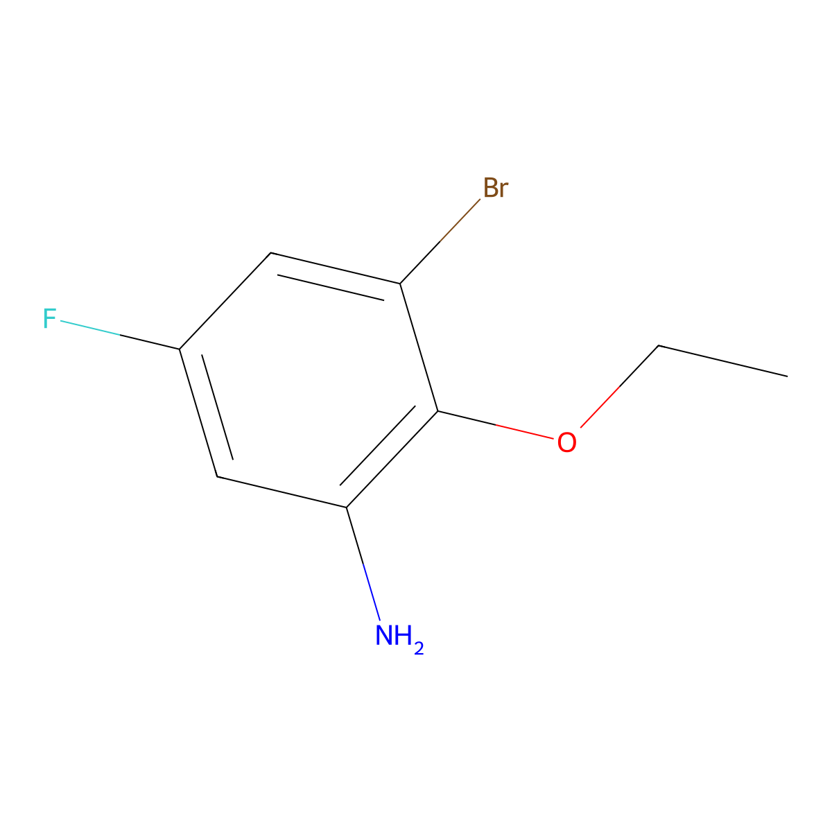 3-Bromo-2-ethoxy-5-fluoroaniline molecular structure, CAS 1096354-40-3