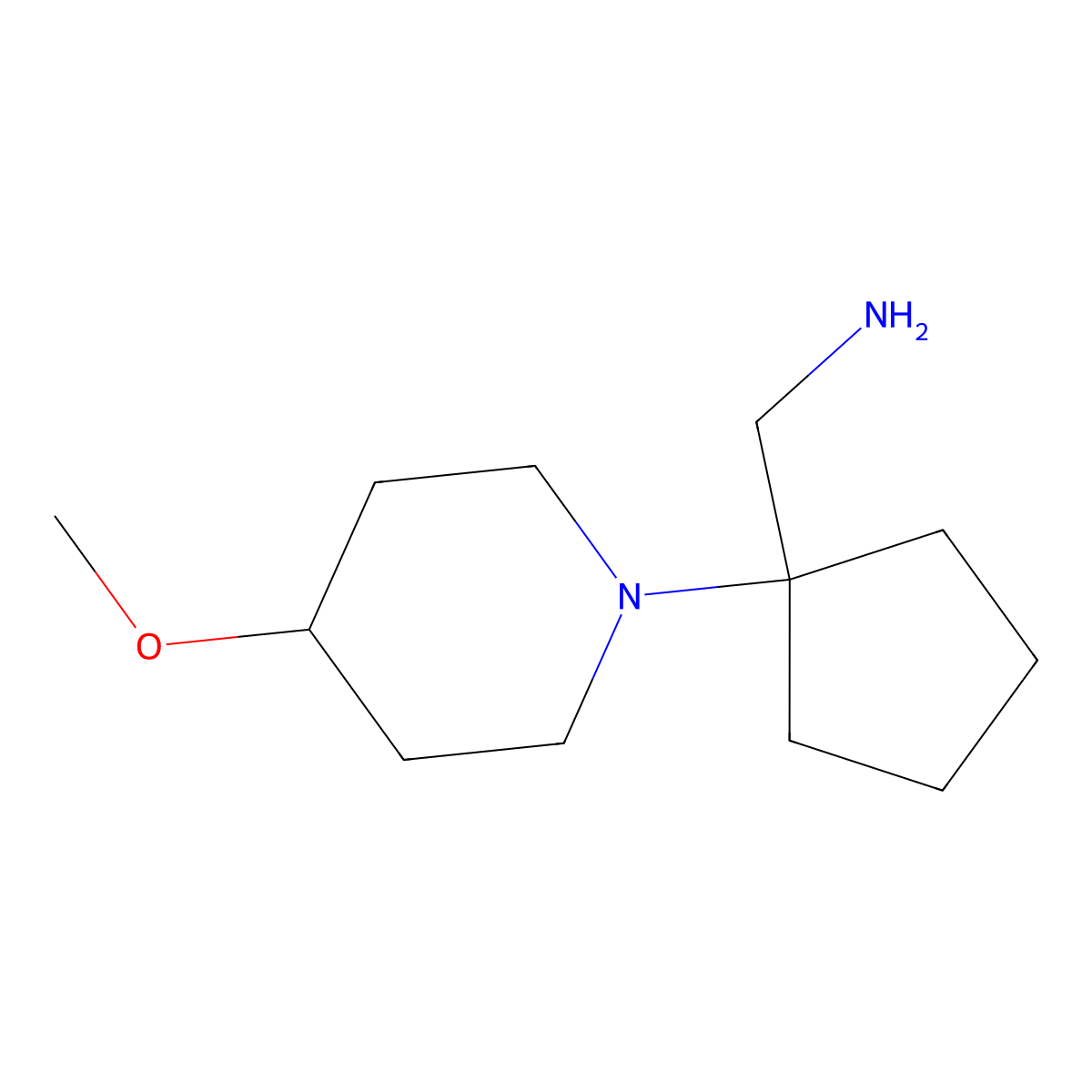 [1-(4-Methoxypiperidin-1-yl)cyclopentyl]methanamine molecular structure, CAS 1096355-79-1