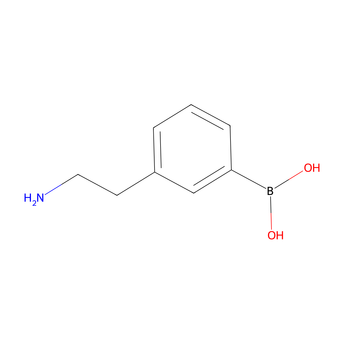 [3-(2-Aminoethyl)phenyl]boronic acid molecular structure, CAS 1096358-77-8