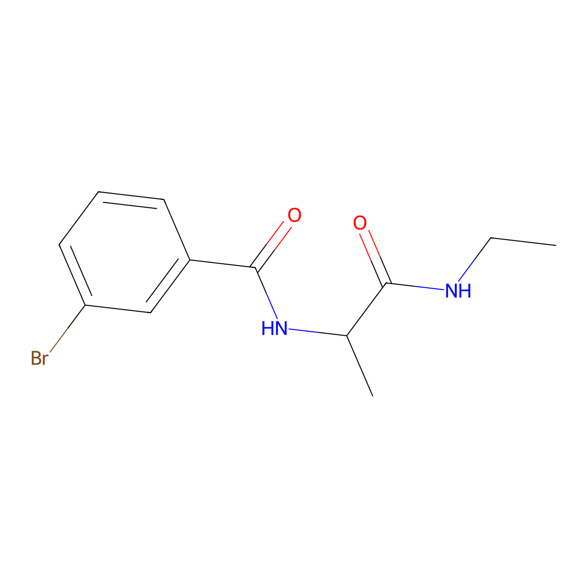 3-Bromo-N-(1-(ethylamino)-1-oxopropan-2-yl)benzamide molecular structure, CAS 1096428-22-6