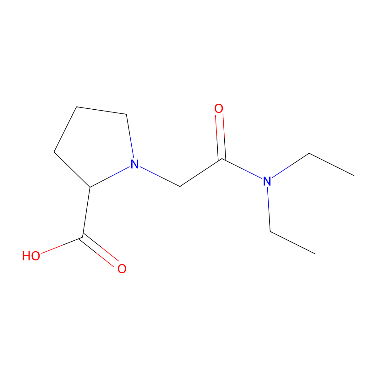 1-[(Diethylcarbamoyl)methyl]pyrrolidine-2-carboxylic acid molecular structure, CAS 1096446-08-0