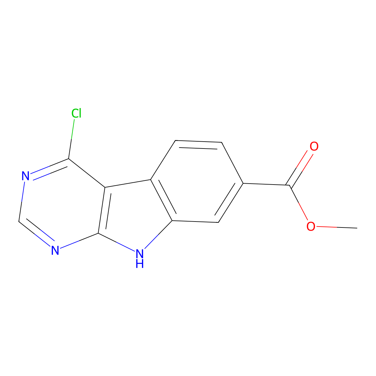 methyl 4-chloro-9H-pyrimido[4,5-b]indole-7-carboxylate molecular structure, CAS 1096471-98-5