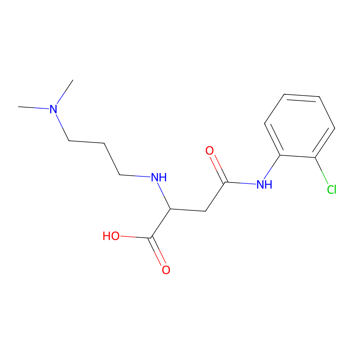 4-((2-Chlorophenyl)amino)-2-((3-(dimethylamino)propyl)amino)-4-oxobutanoic acid molecular structure, CAS 1096483-23-6