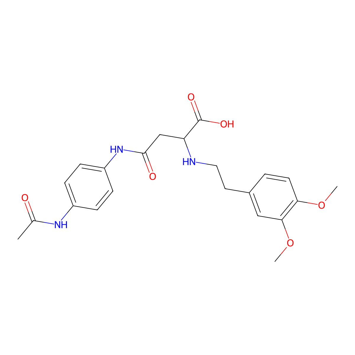 4-((4-Acetamidophenyl)amino)-2-((3,4-dimethoxyphenethyl)amino)-4-oxobutanoic acid molecular structure, CAS 1096491-22-3