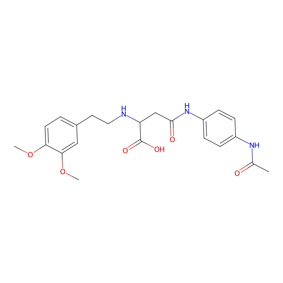 4-((4-Acetamidophenyl)amino)-2-((3,4-dimethoxyphenethyl)amino)-4-oxobutanoic acid molecular structure, CAS 1096491-22-3
