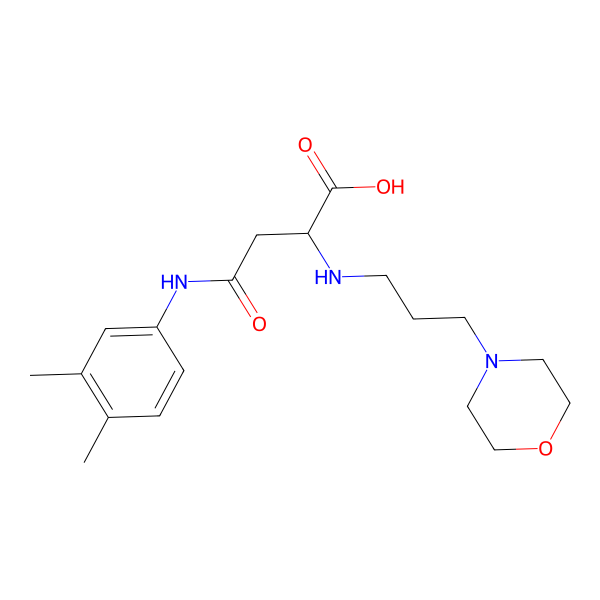 4-((3,4-Dimethylphenyl)amino)-2-((3-morpholinopropyl)amino)-4-oxobutanoic acid molecular structure, CAS 1096491-62-1