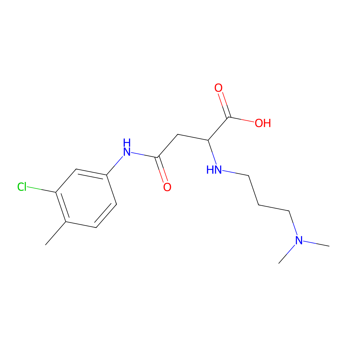 4-((3-Chloro-4-methylphenyl)amino)-2-((3-(dimethylamino)propyl)amino)-4-oxobutanoic acid molecular structure, CAS 1096491-71-2
