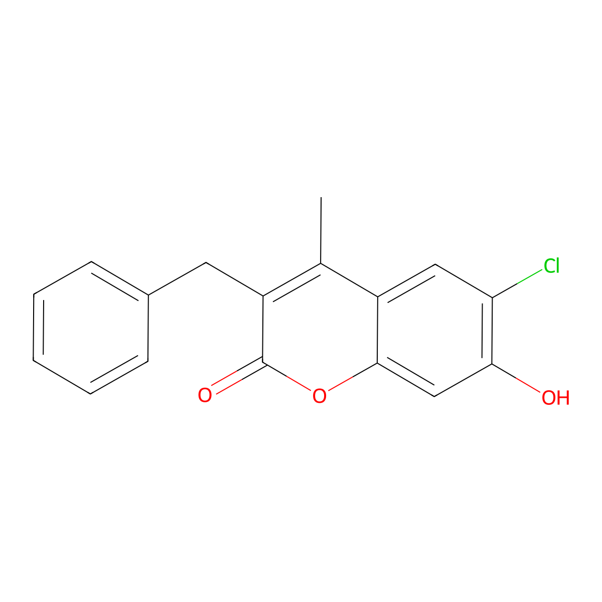 3-benzyl-6-chloro-7-hydroxy-4-methyl-2H-chromen-2-one molecular structure, CAS 109650-11-5
