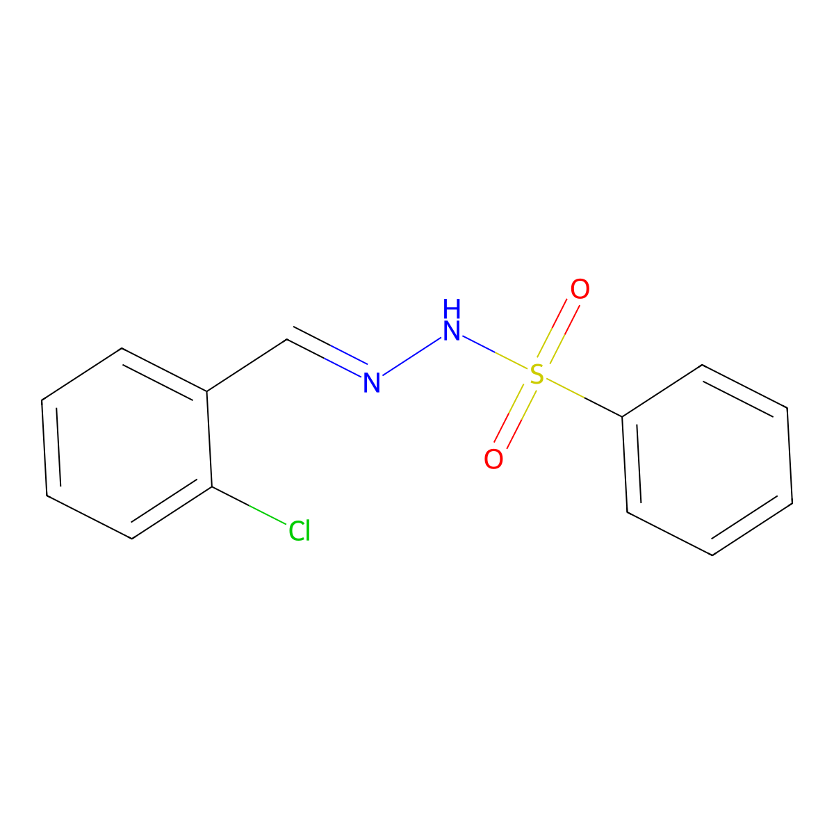 N'-[(1E)-(2-chlorophenyl)methylidene]benzenesulfonohydrazide molecular structure, CAS 1096535-32-8
