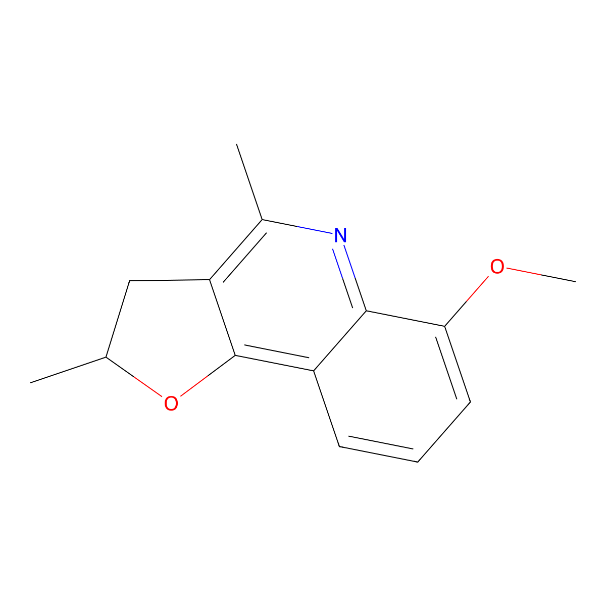6-Methoxy-2,4-dimethyl-2,3-dihydrofuro[3,2-c]quinoline molecular structure, CAS 109654-86-6