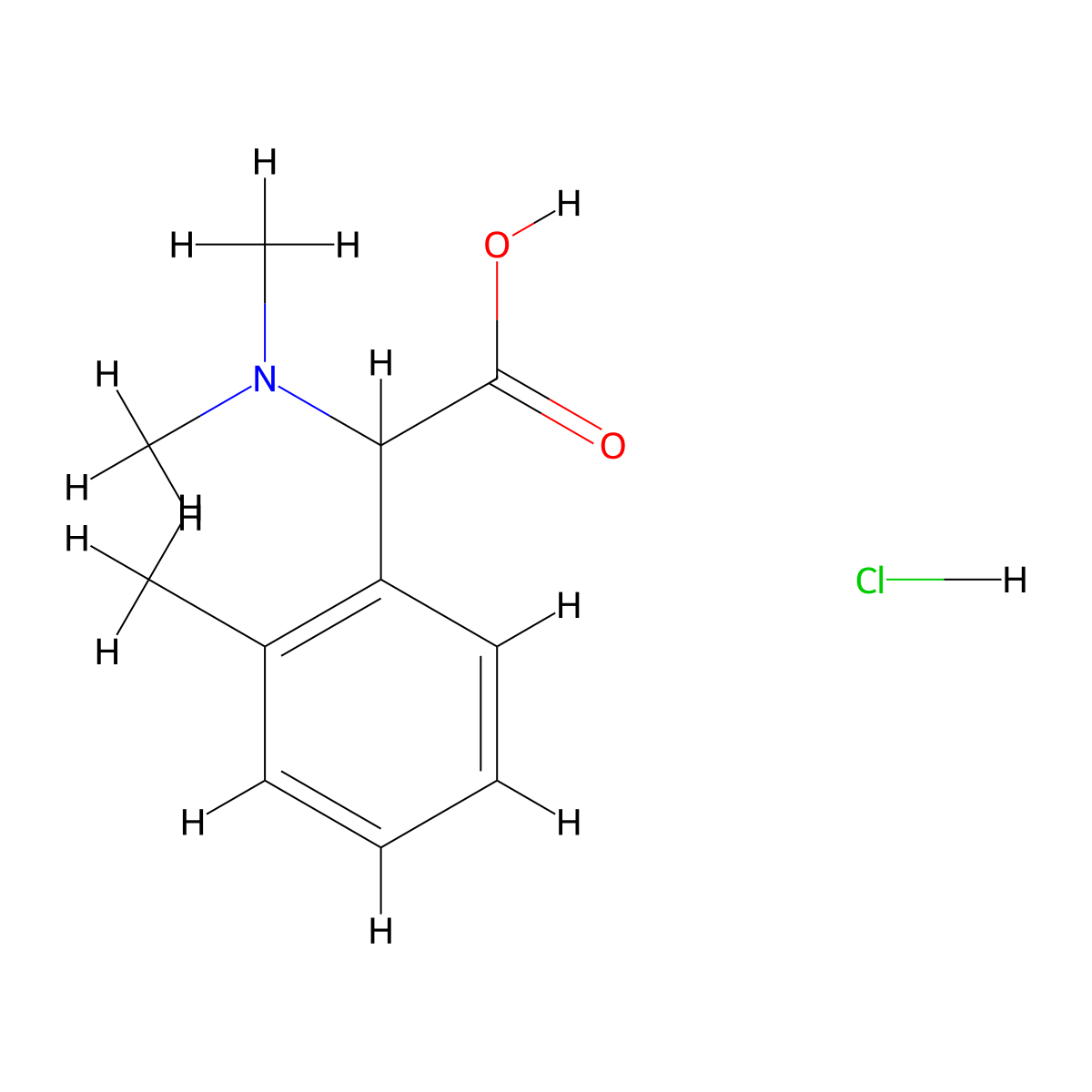 (Dimethylamino)(2-methylphenyl)acetic acid hydrochloride molecular structure, CAS 1096586-07-0