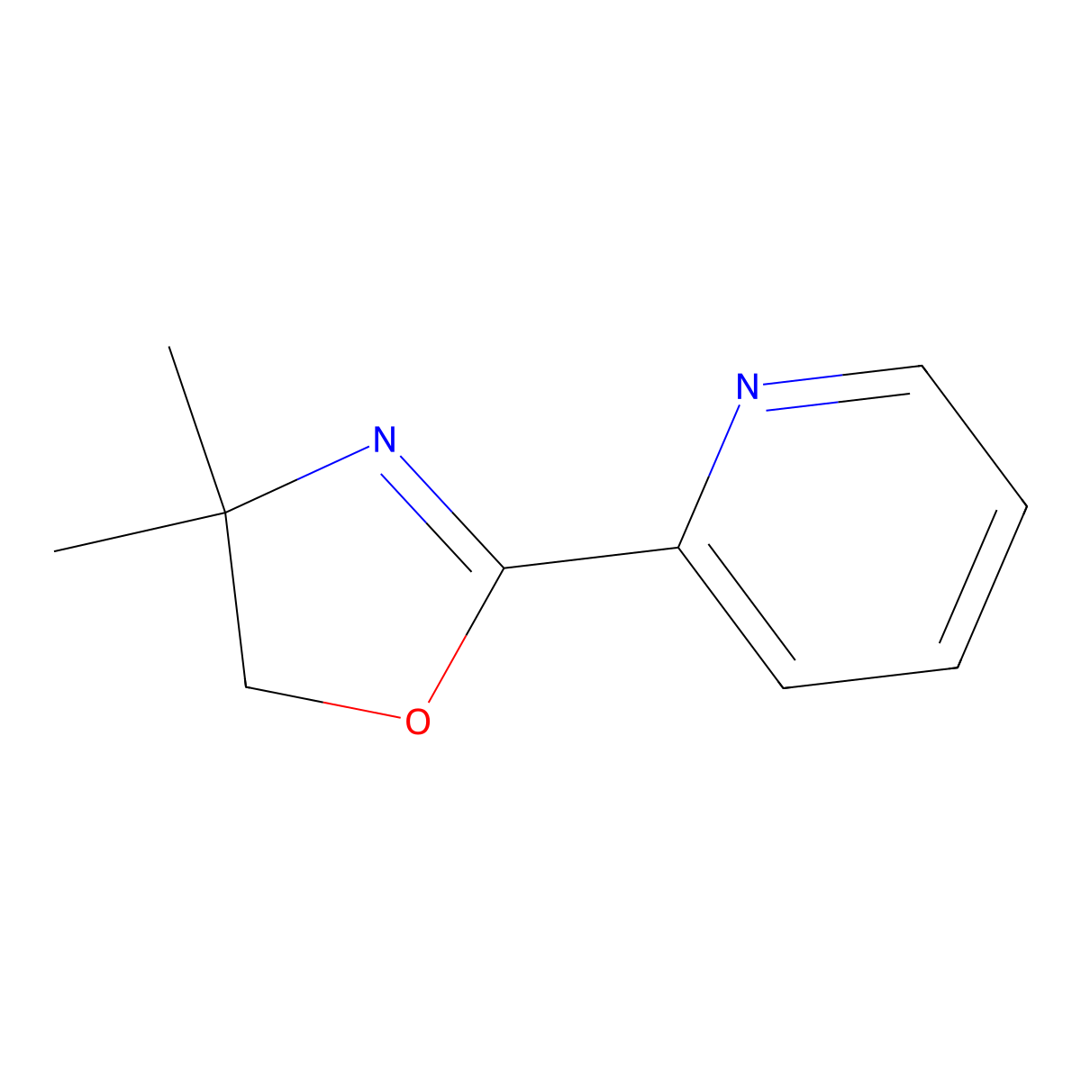 Pyridine, 2-(4,5-dihydro-4,4-dimethyl-2-oxazolyl)- molecular structure, CAS 109660-12-0
