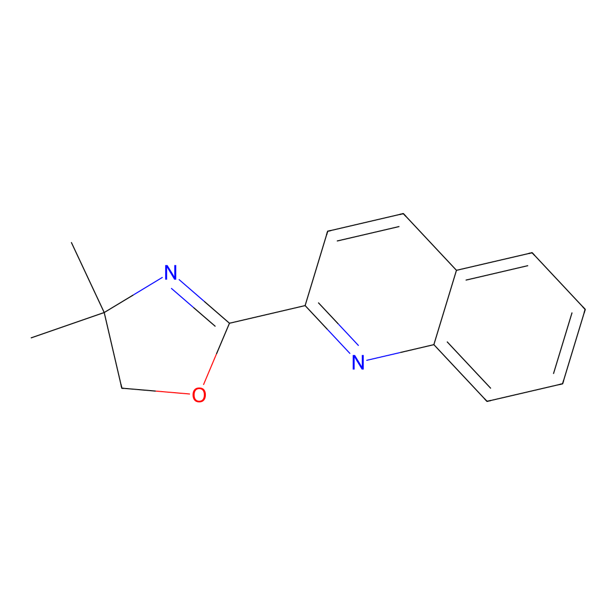 2-(4,4-Dimethyl-4,5-dihydro-2-oxazolyl)quinoline molecular structure, CAS 109660-13-1