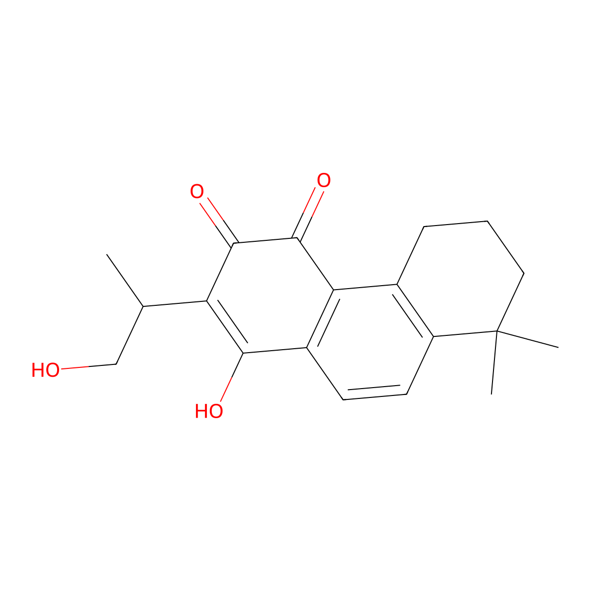 1-hydroxy-2-((2R)-1-hydroxypropan-2-yl)-8,8-dimethyl-6,7-dihydro-5H-phenanthrene-3,4-dione molecular structure, CAS 109664-02-0