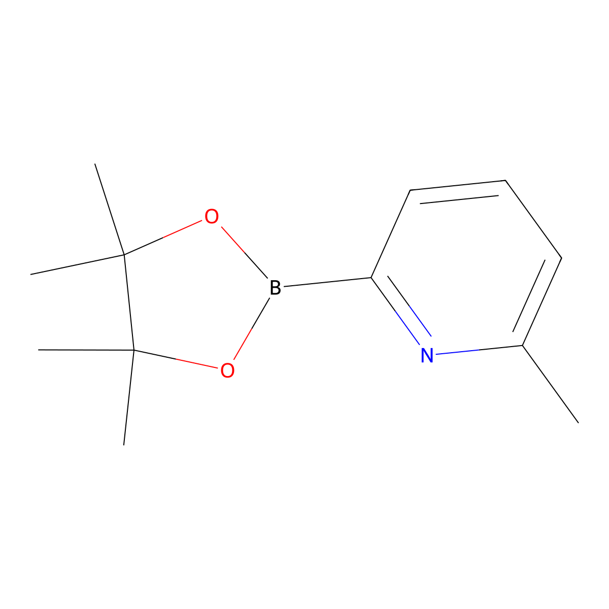 2-Methyl-6-(4,4,5,5-tetramethyl-1,3,2-dioxaborolan-2-yl)pyridine molecular structure, CAS 1096689-44-9