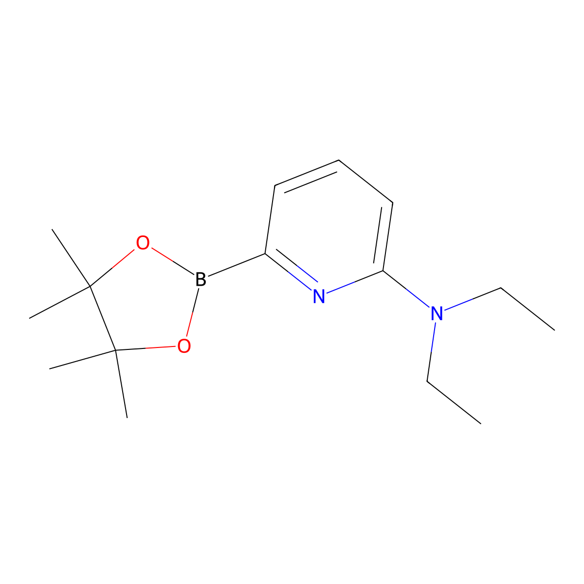 N,N-Diethyl-6-(4,4,5,5-tetramethyl-1,3,2-dioxaborolan-2-yl)pyridin-2-amine molecular structure, CAS 1096689-45-0