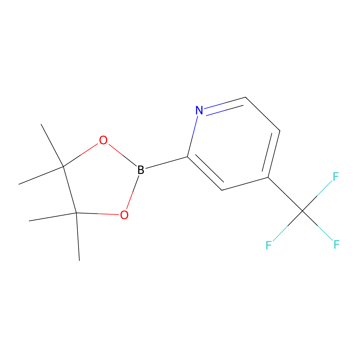 2-(4,4,5,5-Tetramethyl-1,3,2-dioxaborolan-2-yl)-4-(trifluoromethyl)pyridine molecular structure, CAS 1096689-46-1
