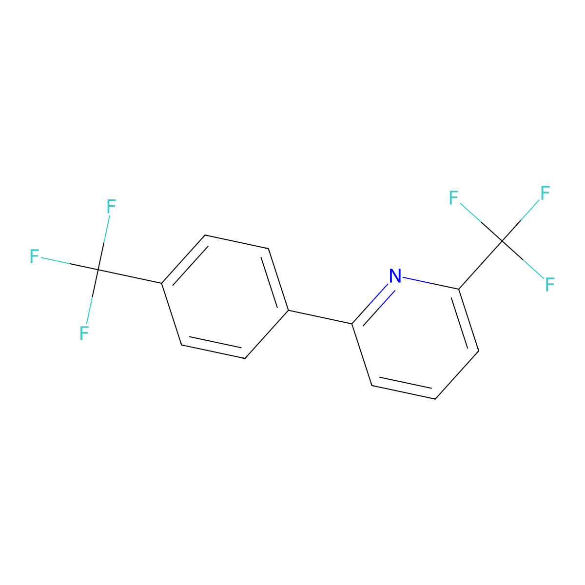 2-(Trifluoromethyl)-6-(4-(trifluoromethyl)phenyl)pyridine molecular structure, CAS 1096689-54-1