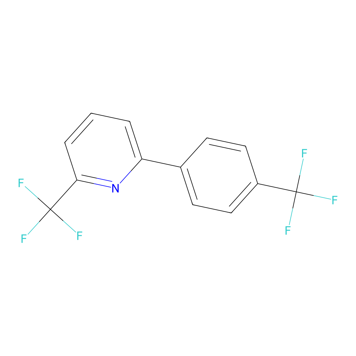 2-(Trifluoromethyl)-6-(4-(trifluoromethyl)phenyl)pyridine molecular structure, CAS 1096689-54-1