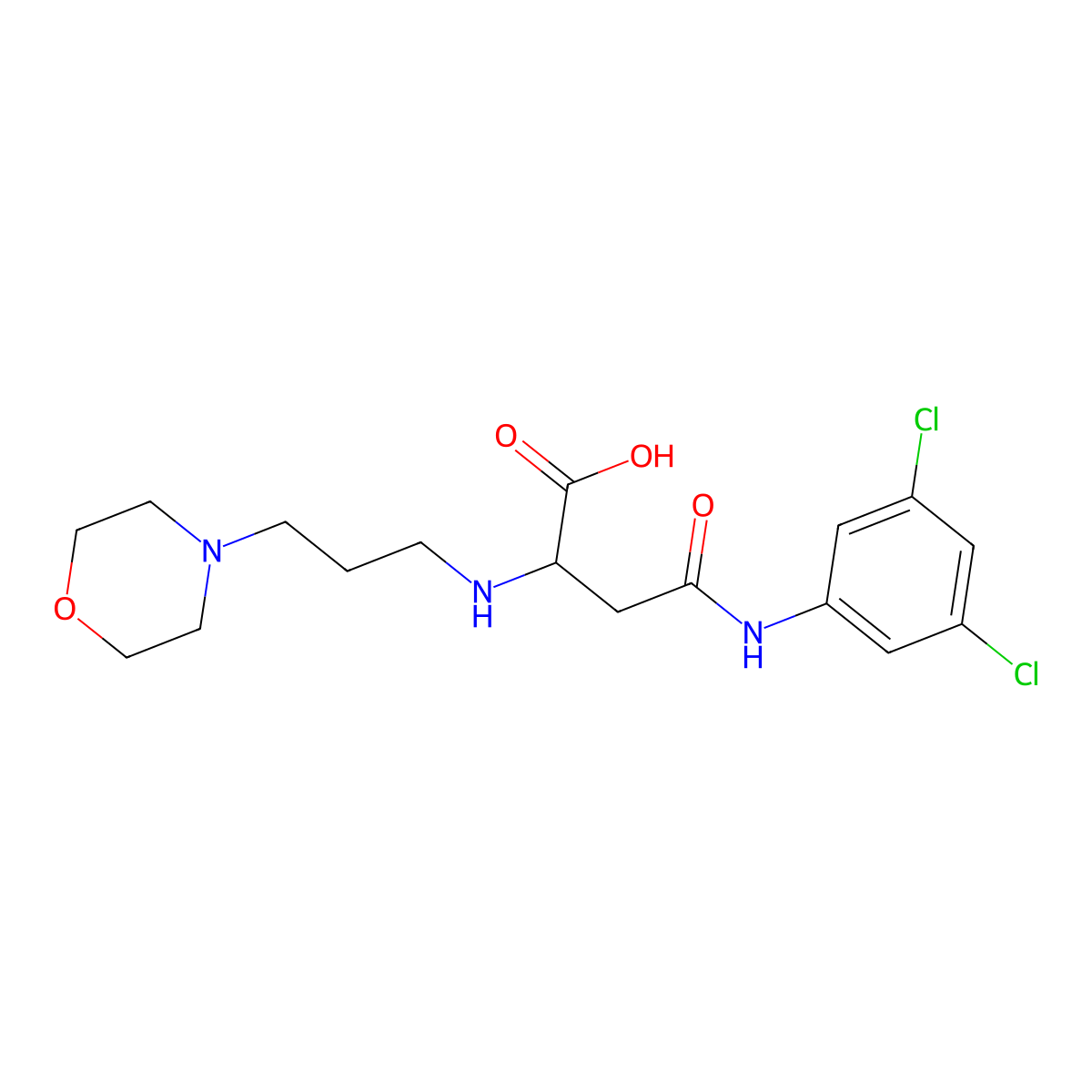 4-((3,5-Dichlorophenyl)amino)-2-((3-morpholinopropyl)amino)-4-oxobutanoic acid molecular structure, CAS 1096689-85-8