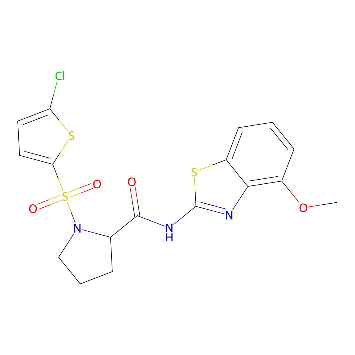 1-((5-chlorothiophen-2-yl)sulfonyl)-N-(4-methoxybenzo[d]thiazol-2-yl)pyrrolidine-2-carboxamide molecular structure, CAS 1096689-94-9