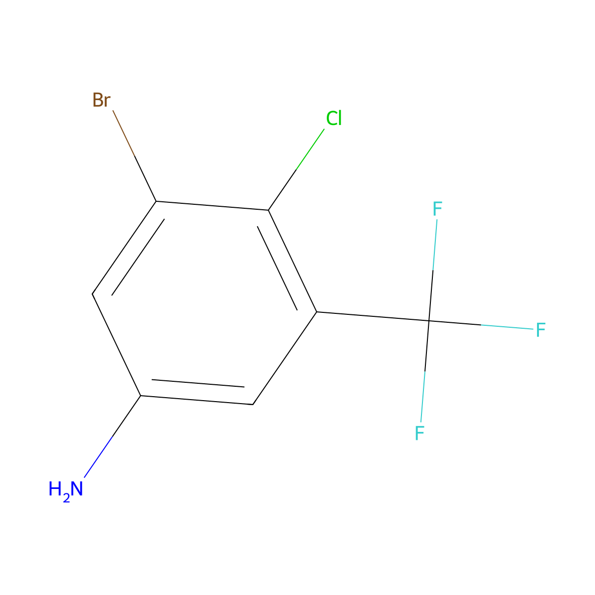 3-Bromo-4-chloro-5-(trifluoromethyl)aniline molecular structure, CAS 1096698-03-1