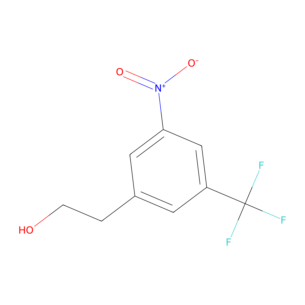2-(3-Nitro-5-(trifluoromethyl)phenyl)ethan-1-ol molecular structure, CAS 1096698-21-3