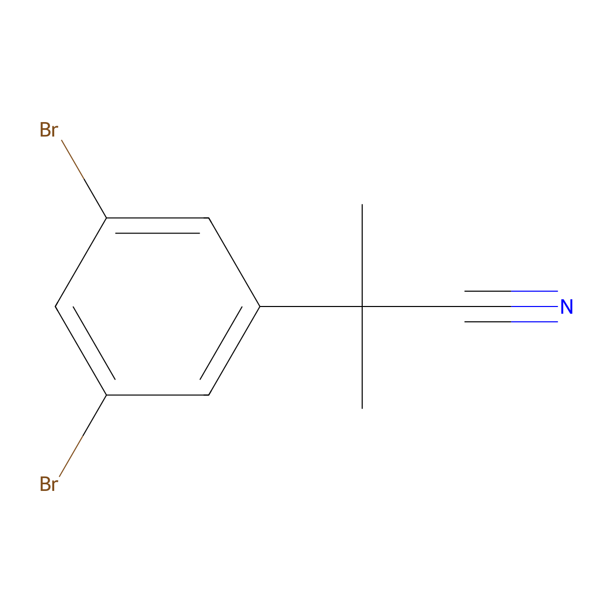 2-(3,5-Dibromophenyl)-2-methylpropanenitrile molecular structure, CAS 1096698-34-8
