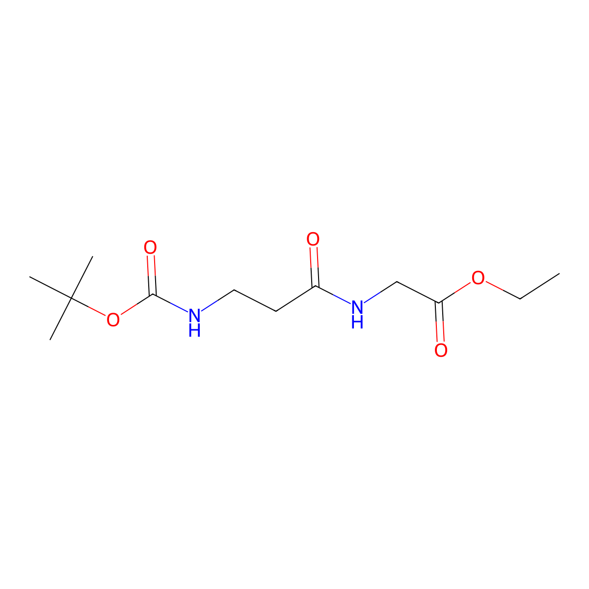Ethyl 2-(3-{[(tert-butoxy)carbonyl]amino}propanamido)acetate molecular structure, CAS 1096701-63-1