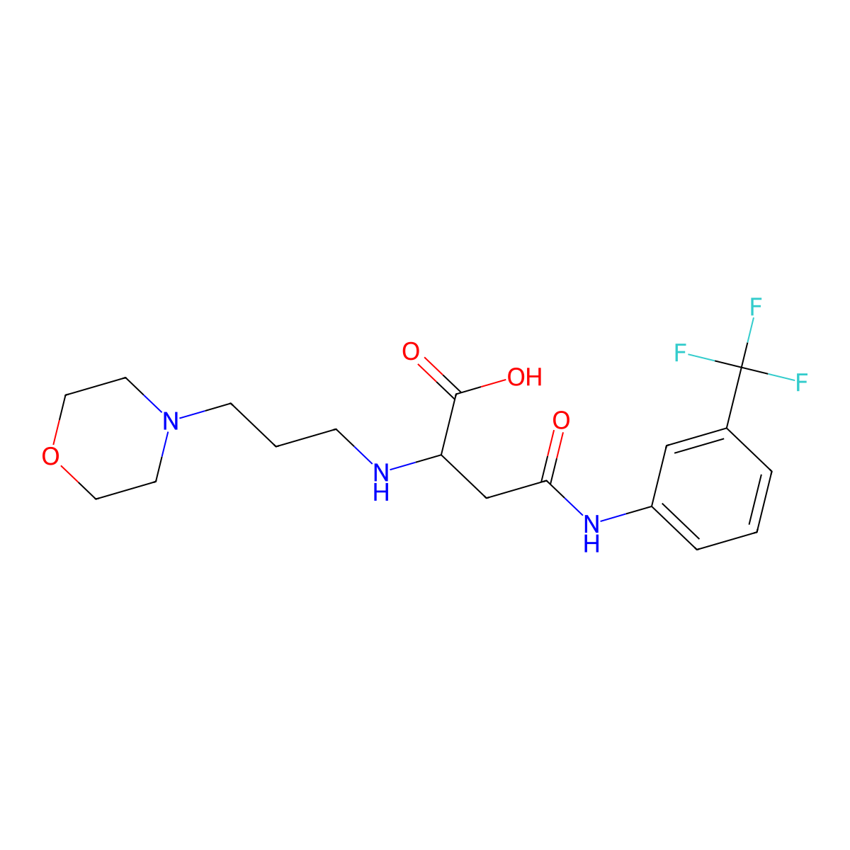 2-((3-Morpholinopropyl)amino)-4-oxo-4-((3-(trifluoromethyl)phenyl)amino)butanoic acid molecular structure, CAS 1096706-33-0
