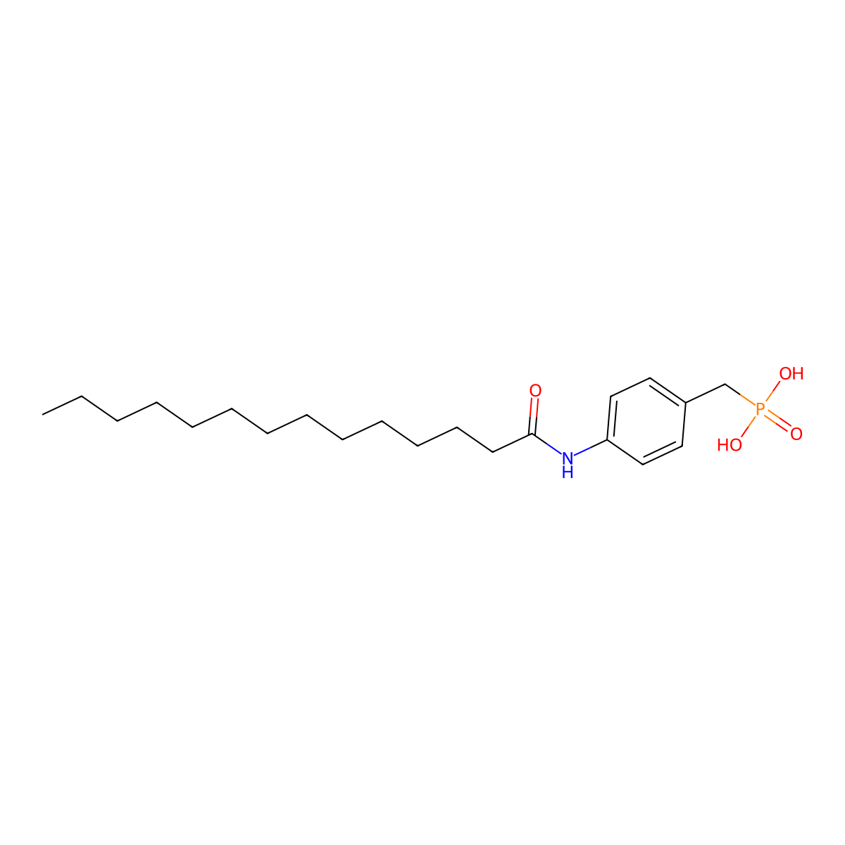 (4-(Tetradecanoylamino)benzyl)phosphonic acid molecular structure, CAS 1096770-84-1