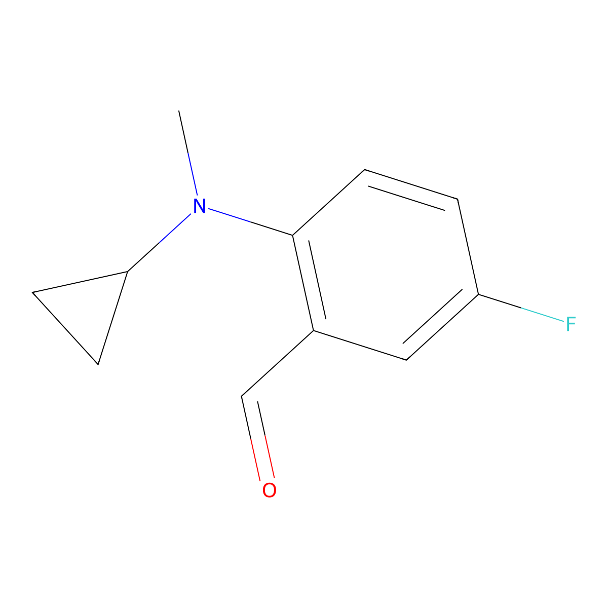 2-[Cyclopropyl(methyl)amino]-5-fluorobenzaldehyde molecular structure, CAS 1096786-01-4