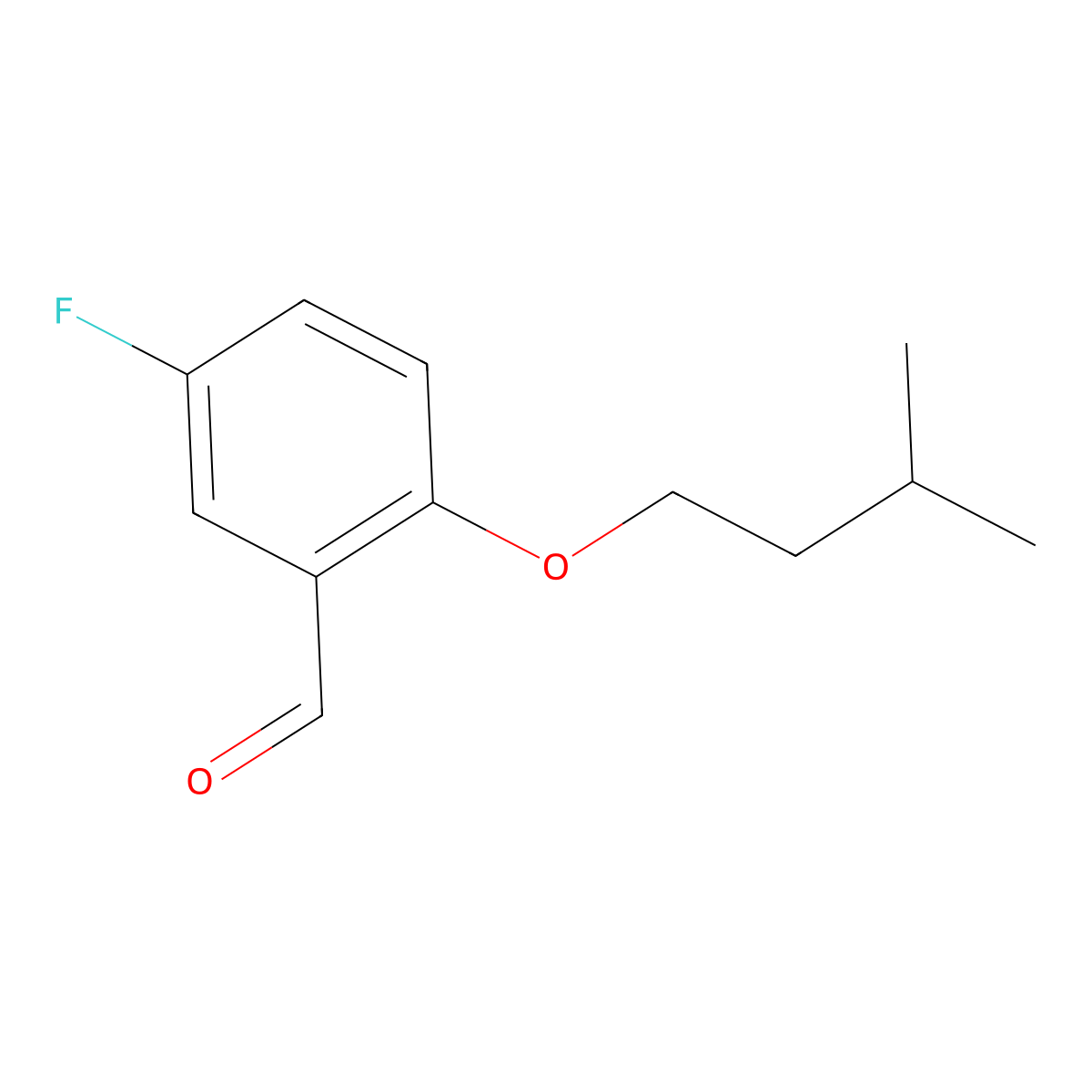 5-Fluoro-2-(isopentyloxy)benzaldehyde molecular structure, CAS 1096786-36-5