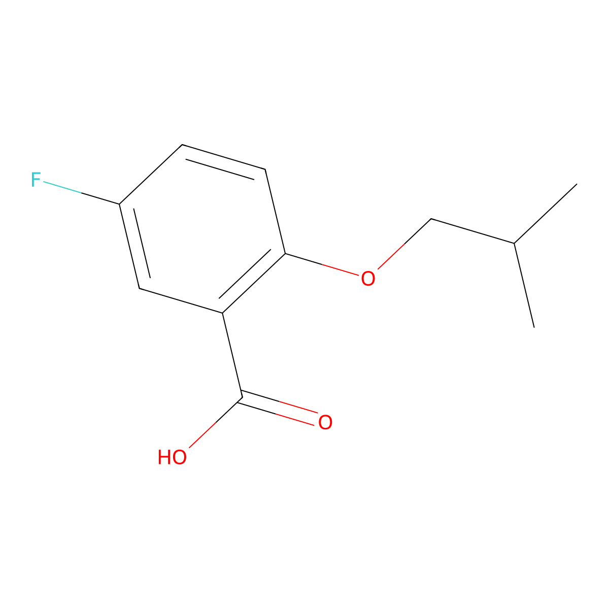 2-iso-Butoxy-5-fluorobenzoic acid molecular structure, CAS 1096786-58-1