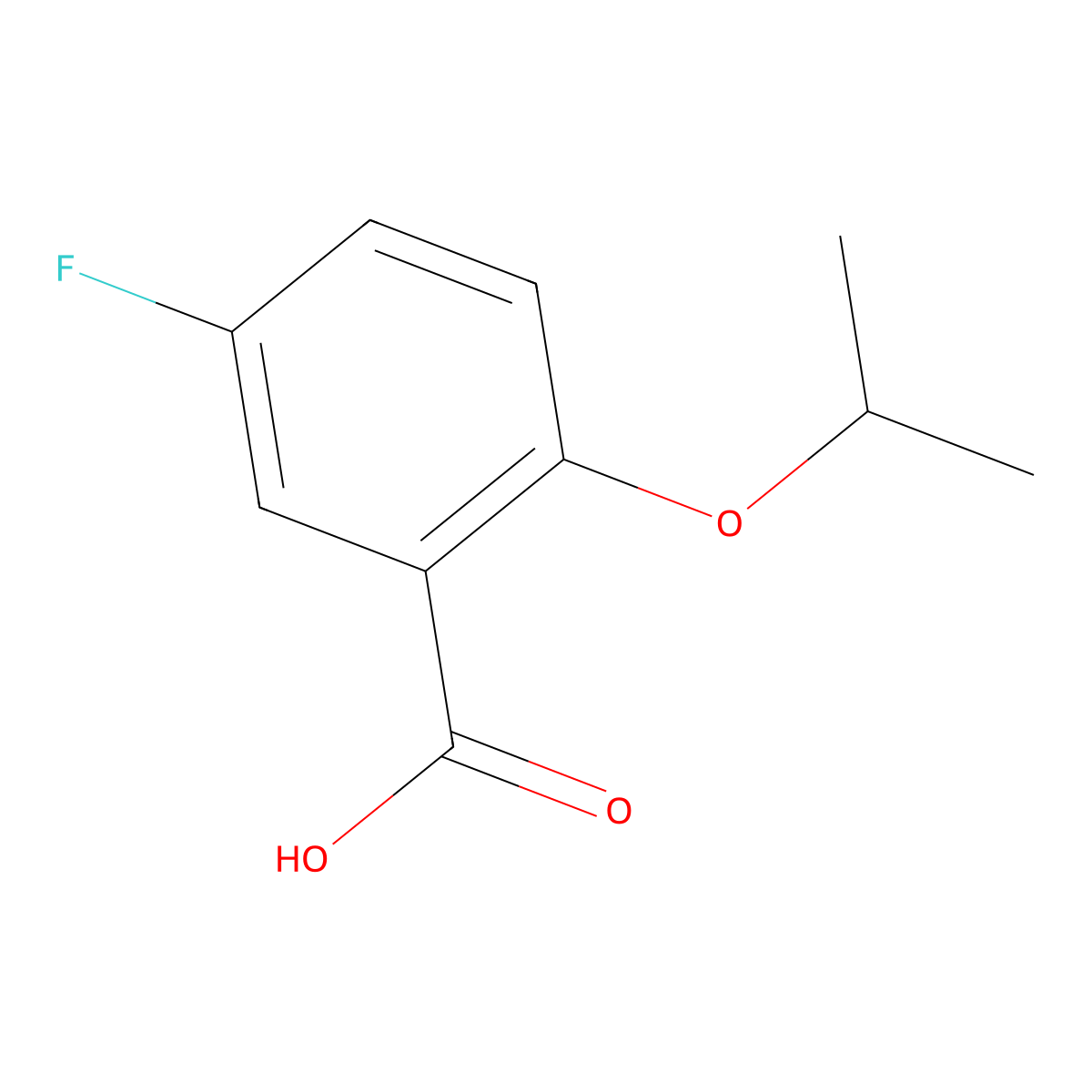 5-Fluoro-2-(propan-2-yloxy)benzoic acid molecular structure, CAS 1096786-64-9