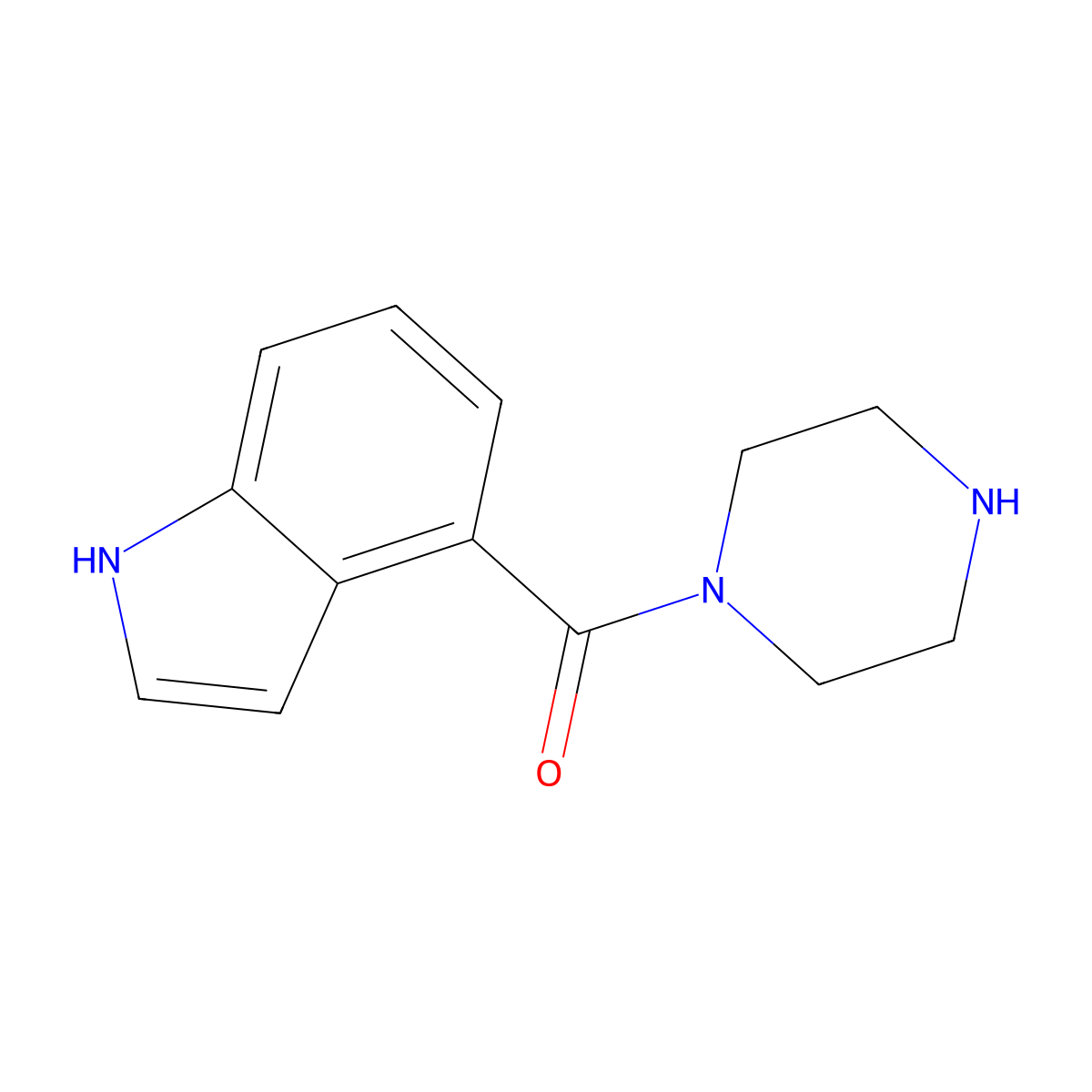 (1H-Indol-4-yl)(piperazin-1-yl)methanone molecular structure, CAS 1096789-68-2