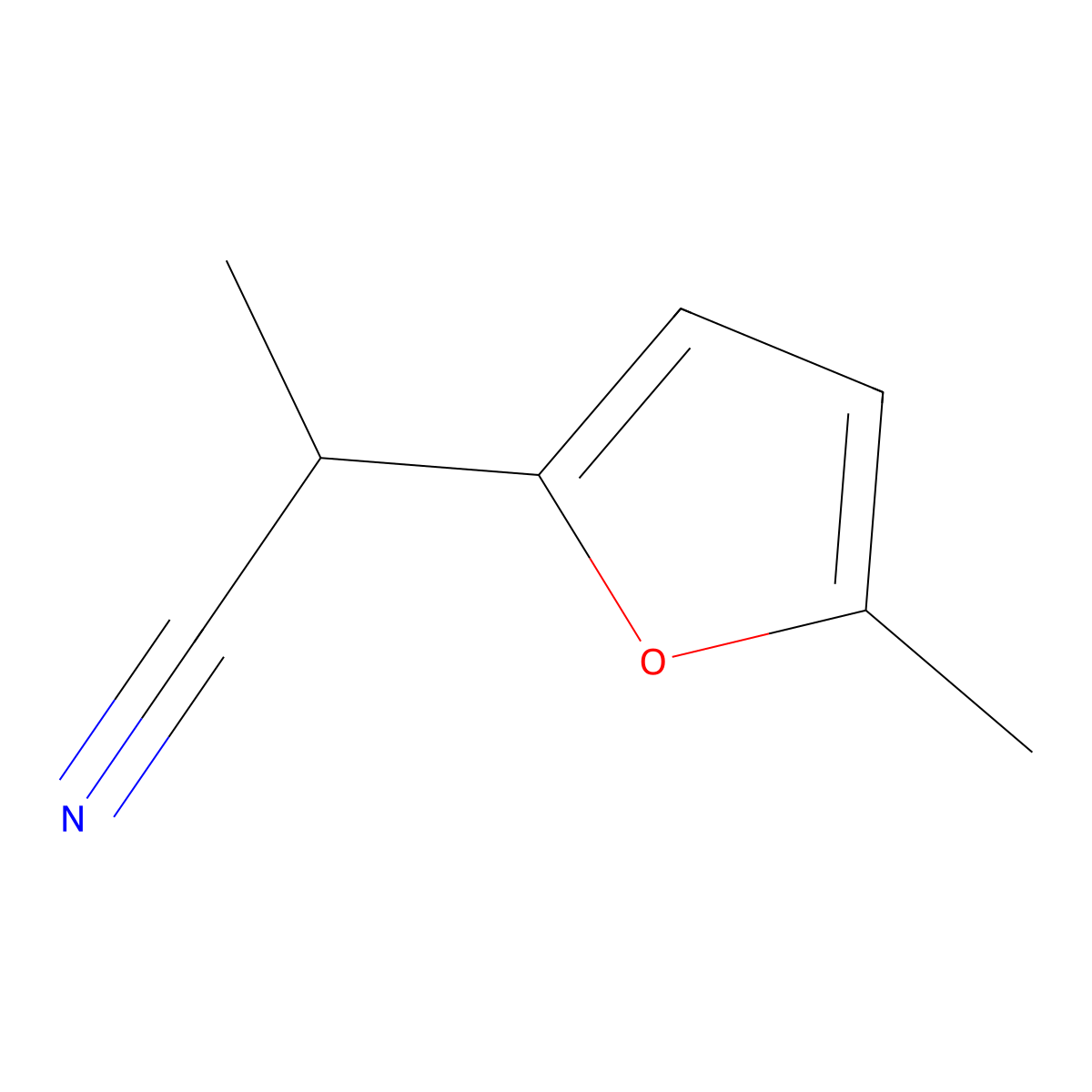 2-(5-Methylfuran-2-yl)propanenitrile molecular structure, CAS 1096790-35-0