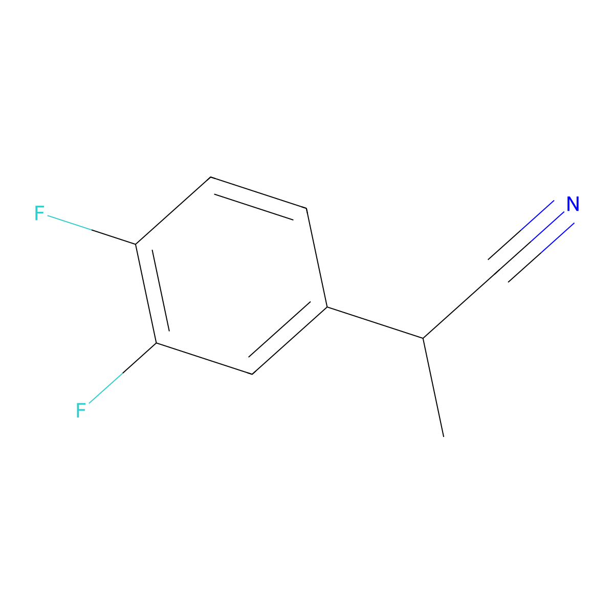 2-(3,4-Difluorophenyl)propanenitrile molecular structure, CAS 1096790-39-4