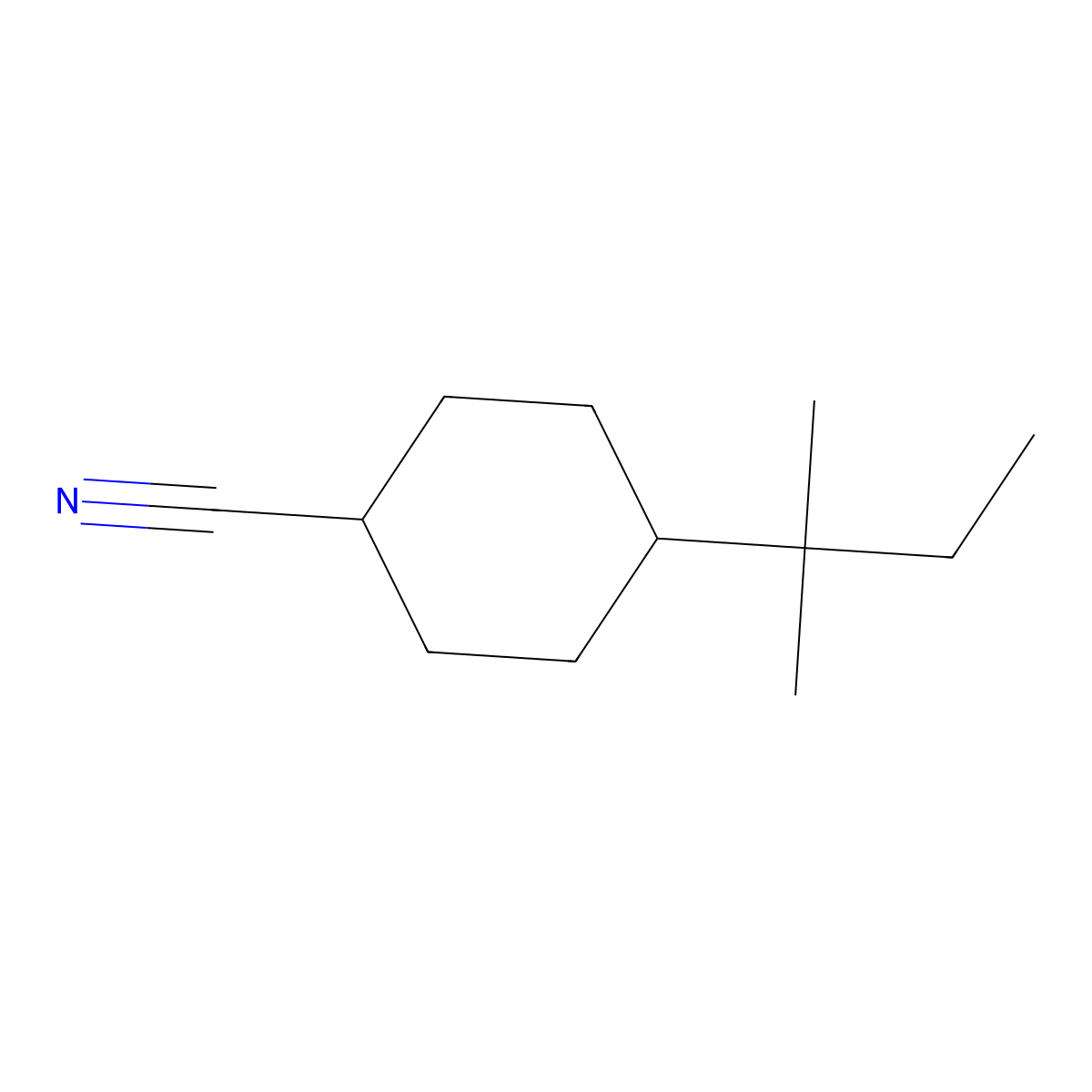 4-(2-Methylbutan-2-yl)cyclohexane-1-carbonitrile molecular structure, CAS 1096790-40-7