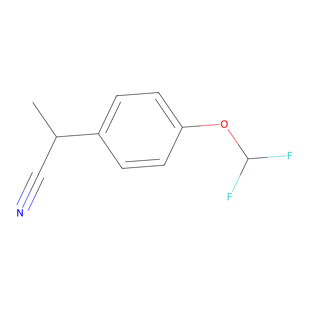 2-[4-(Difluoromethoxy)phenyl]propanenitrile molecular structure, CAS 1096790-41-8