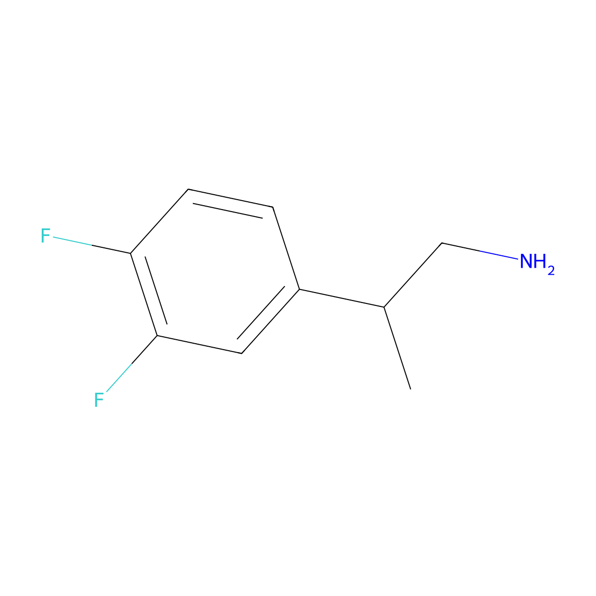 2-(3,4-Difluorophenyl)propan-1-amine molecular structure, CAS 1096790-45-2