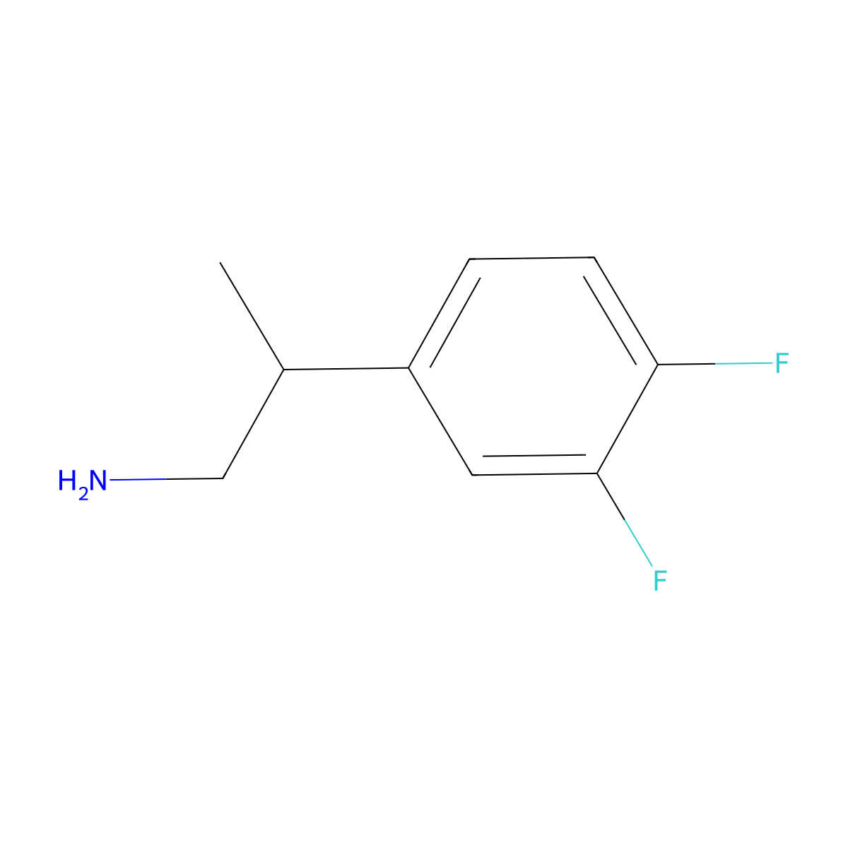 2-(3,4-Difluorophenyl)propan-1-amine molecular structure, CAS 1096790-45-2