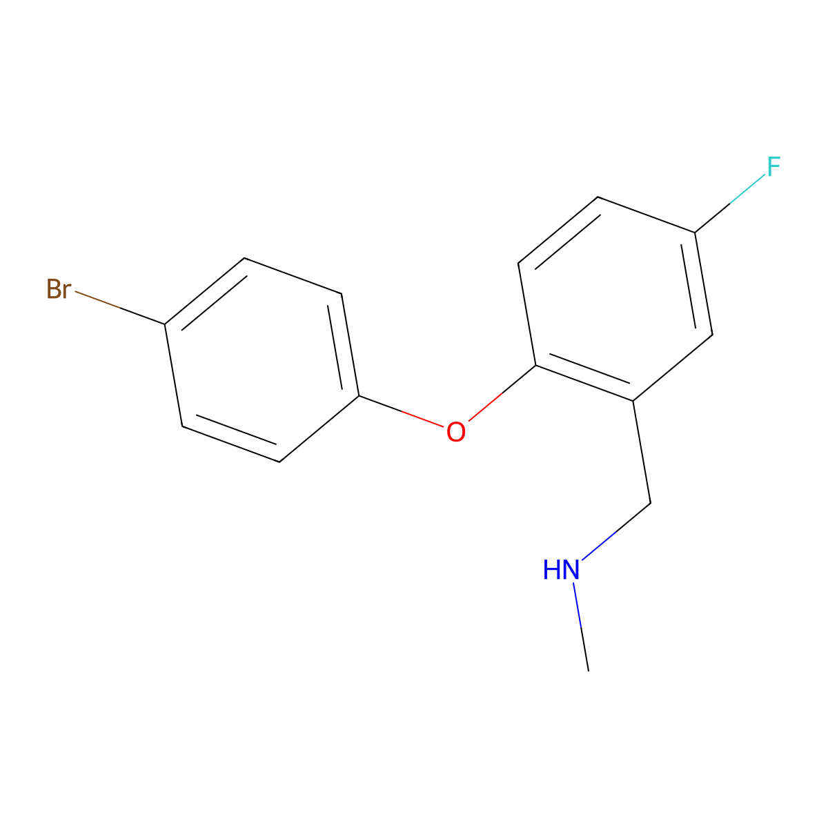 {[2-(4-Bromophenoxy)-5-fluorophenyl]methyl}(methyl)amine molecular structure, CAS 1096800-09-7