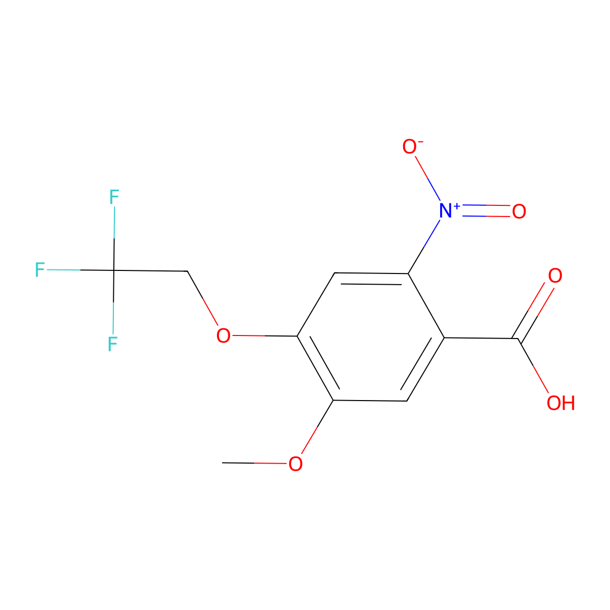 5-Methoxy-2-nitro-4-(2,2,2-trifluoroethoxy)benzoic acid molecular structure, CAS 1096802-82-2