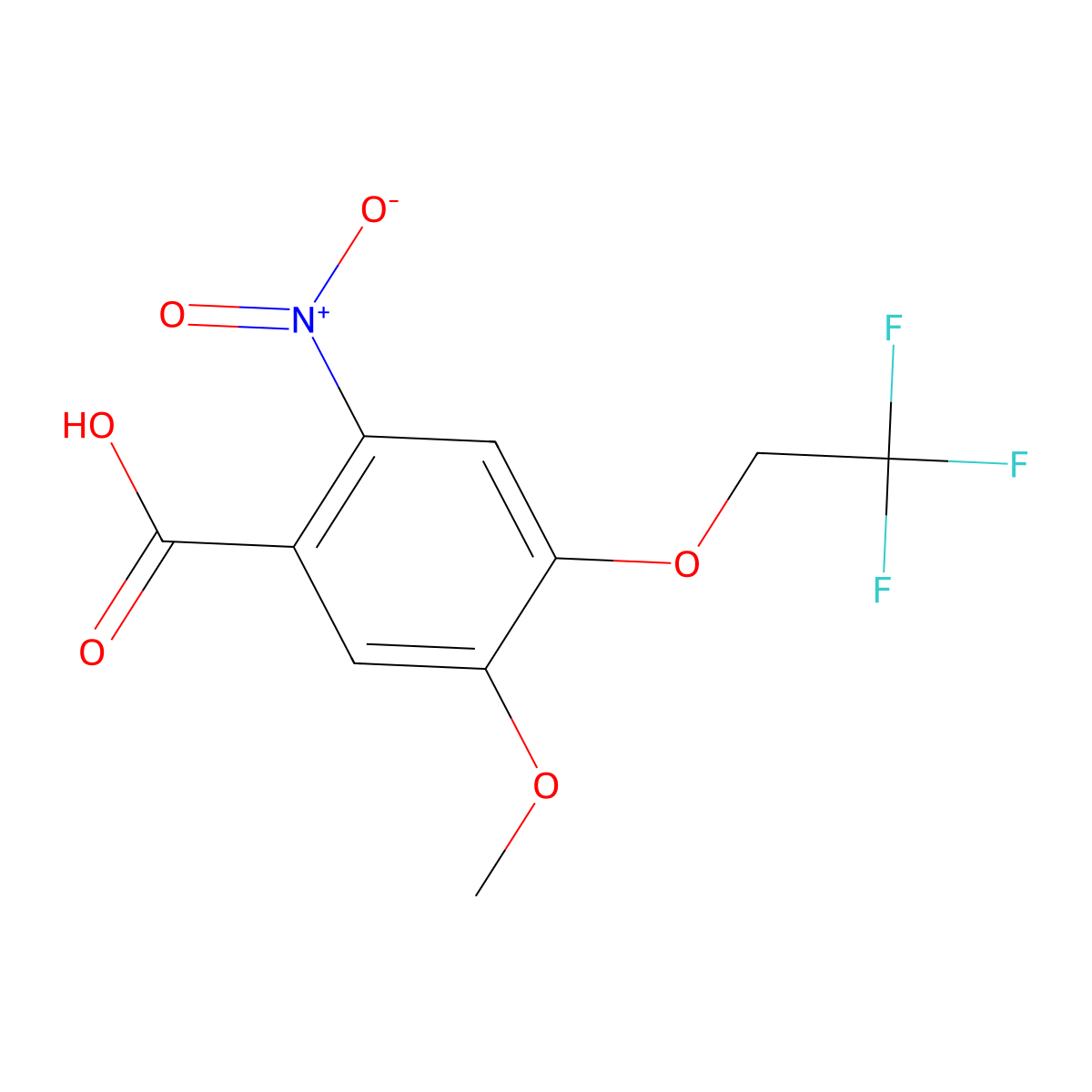 5-Methoxy-2-nitro-4-(2,2,2-trifluoroethoxy)benzoic acid molecular structure, CAS 1096802-82-2