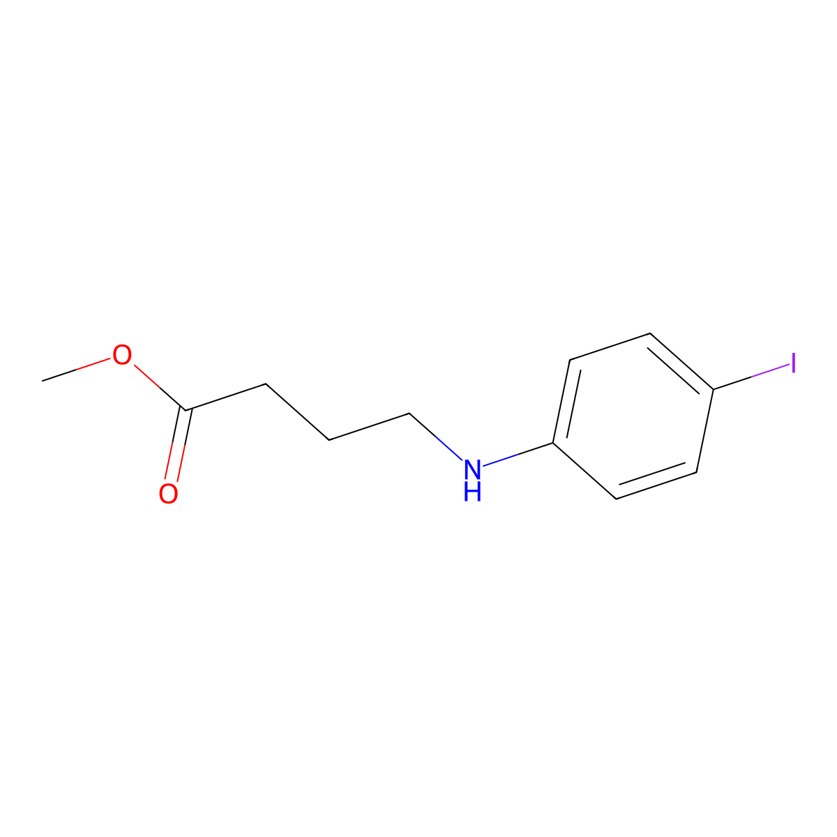 Methyl 4-[(4-iodophenyl)amino]butanoate molecular structure, CAS 1096803-49-4