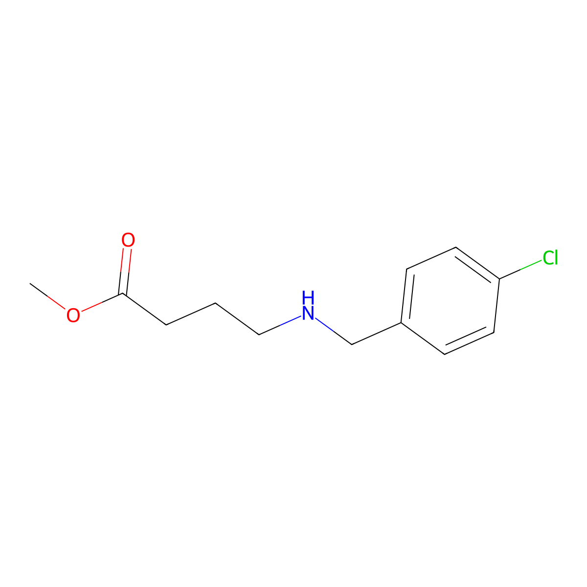 Methyl 4-{[(4-chlorophenyl)methyl]amino}butanoate molecular structure, CAS 1096805-24-1