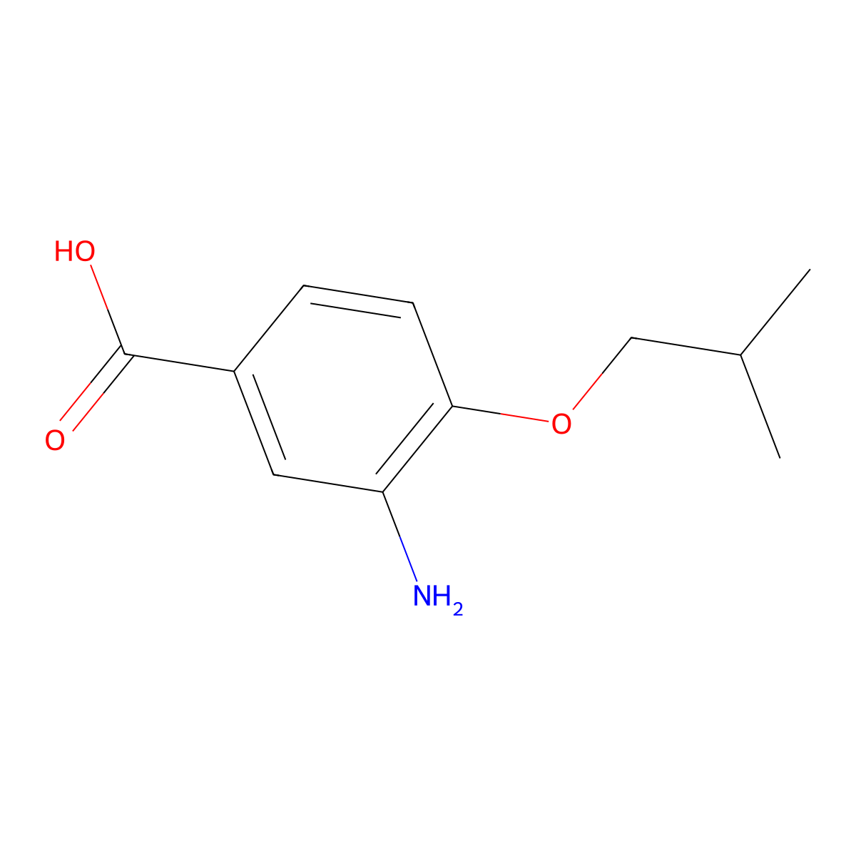 3-Amino-4-isobutoxybenzoic acid molecular structure, CAS 1096806-43-7