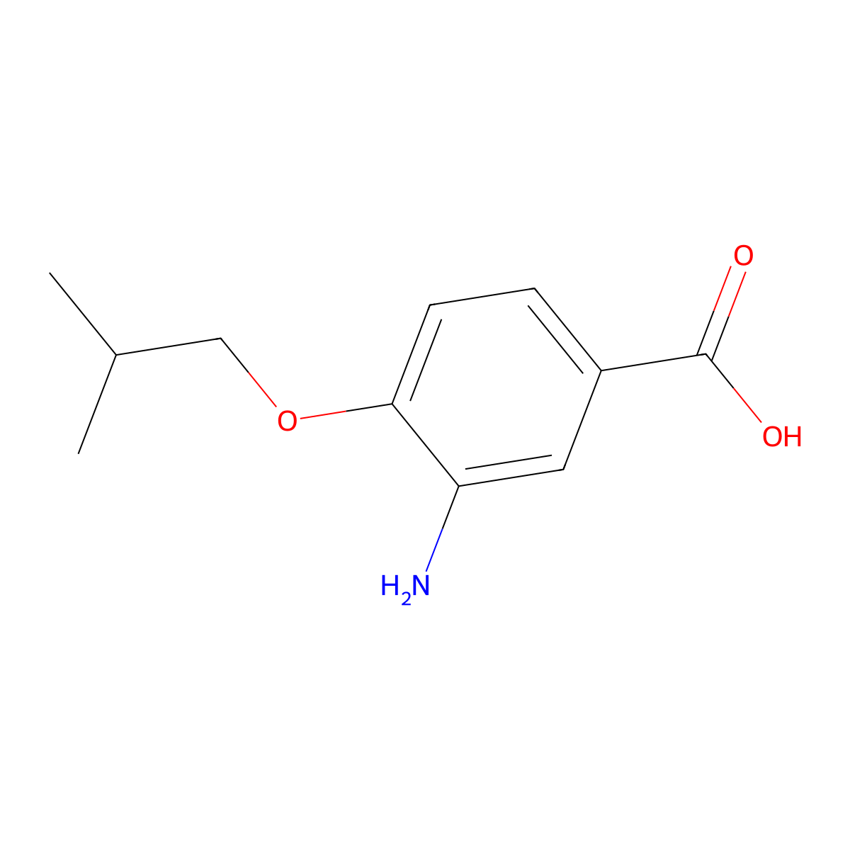 3-Amino-4-isobutoxybenzoic acid molecular structure, CAS 1096806-43-7